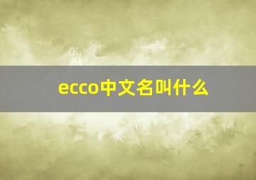 ecco中文名叫什么