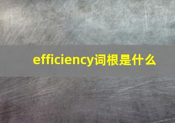 efficiency词根是什么