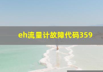 eh流量计故障代码359