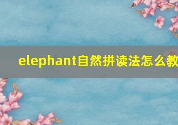 elephant自然拼读法怎么教