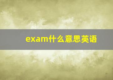 exam什么意思英语