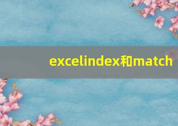 excelindex和match