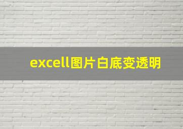 excell图片白底变透明