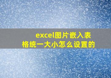 excel图片嵌入表格统一大小怎么设置的