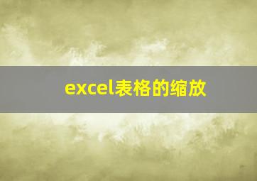 excel表格的缩放