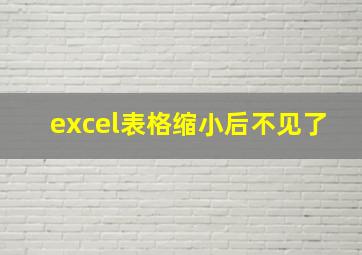 excel表格缩小后不见了