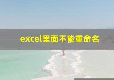 excel里面不能重命名