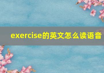 exercise的英文怎么读语音