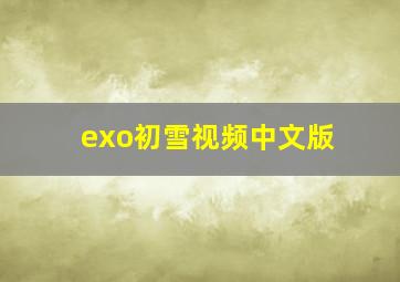 exo初雪视频中文版