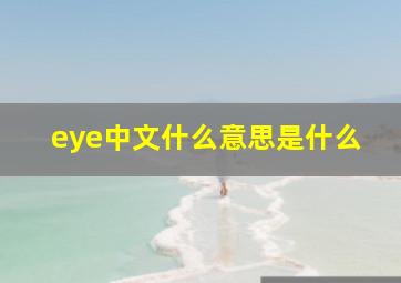 eye中文什么意思是什么