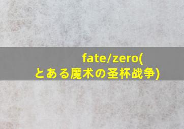 fate/zero(とある魔术の圣杯战争)