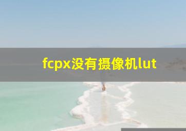 fcpx没有摄像机lut