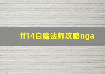 ff14白魔法师攻略nga