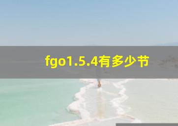 fgo1.5.4有多少节