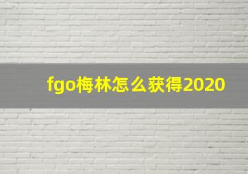 fgo梅林怎么获得2020