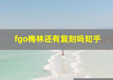 fgo梅林还有复刻吗知乎