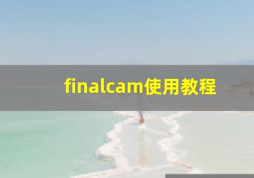 finalcam使用教程