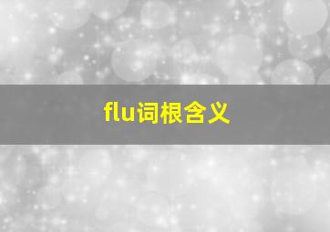 flu词根含义