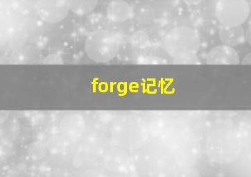 forge记忆