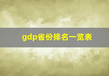 gdp省份排名一览表