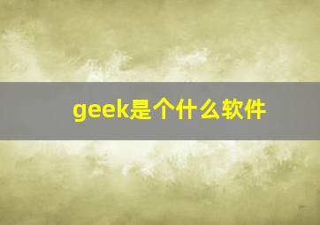 geek是个什么软件