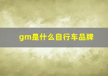 gm是什么自行车品牌