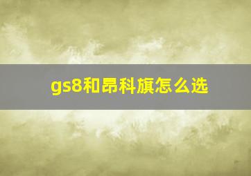 gs8和昂科旗怎么选