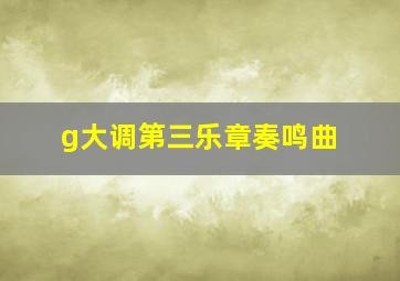 g大调第三乐章奏鸣曲