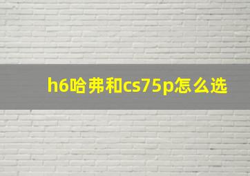 h6哈弗和cs75p怎么选