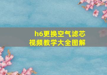 h6更换空气滤芯视频教学大全图解