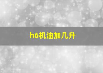 h6机油加几升