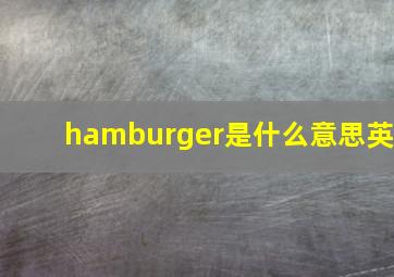 hamburger是什么意思英