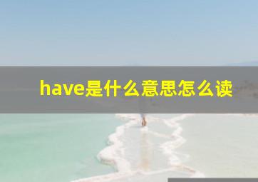 have是什么意思怎么读