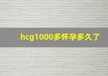 hcg1000多怀孕多久了