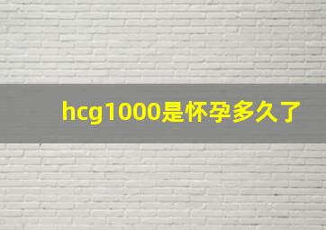 hcg1000是怀孕多久了