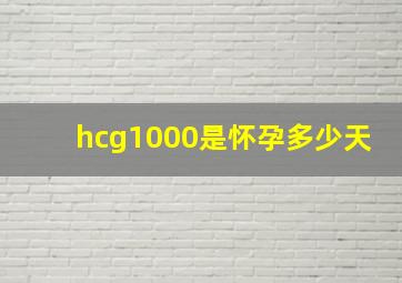 hcg1000是怀孕多少天