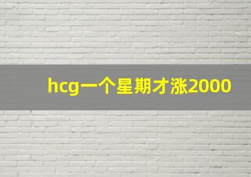 hcg一个星期才涨2000