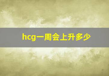 hcg一周会上升多少