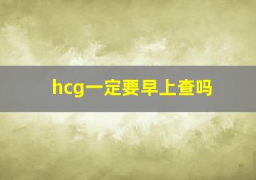 hcg一定要早上查吗