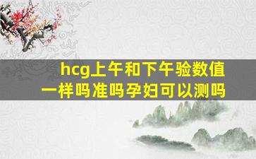 hcg上午和下午验数值一样吗准吗孕妇可以测吗