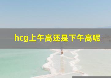 hcg上午高还是下午高呢