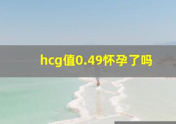 hcg值0.49怀孕了吗