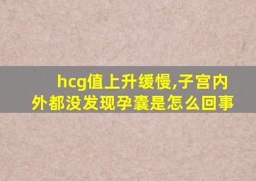 hcg值上升缓慢,子宫内外都没发现孕囊是怎么回事