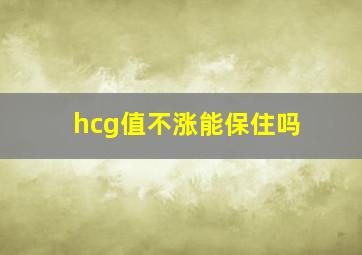 hcg值不涨能保住吗