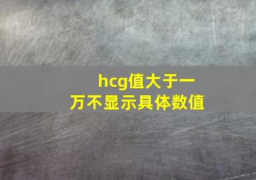 hcg值大于一万不显示具体数值