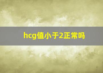 hcg值小于2正常吗