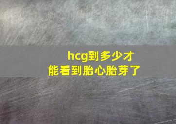 hcg到多少才能看到胎心胎芽了