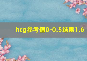 hcg参考值0-0.5结果1.6