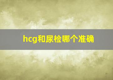 hcg和尿检哪个准确