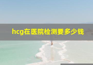 hcg在医院检测要多少钱